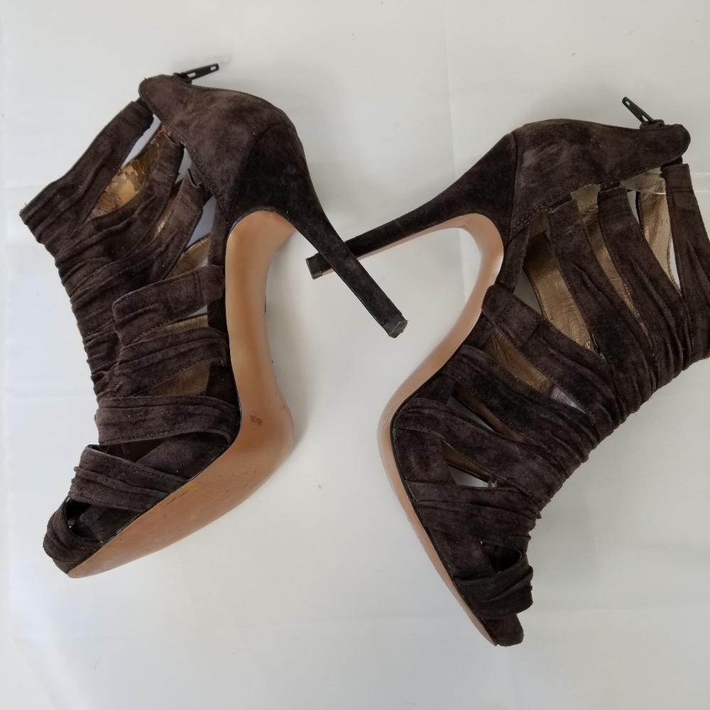 BCBGeneration open toe strappy ankle bootie